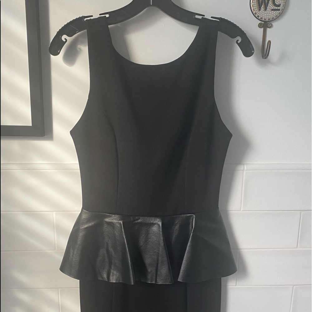 Black aqua peplum dress